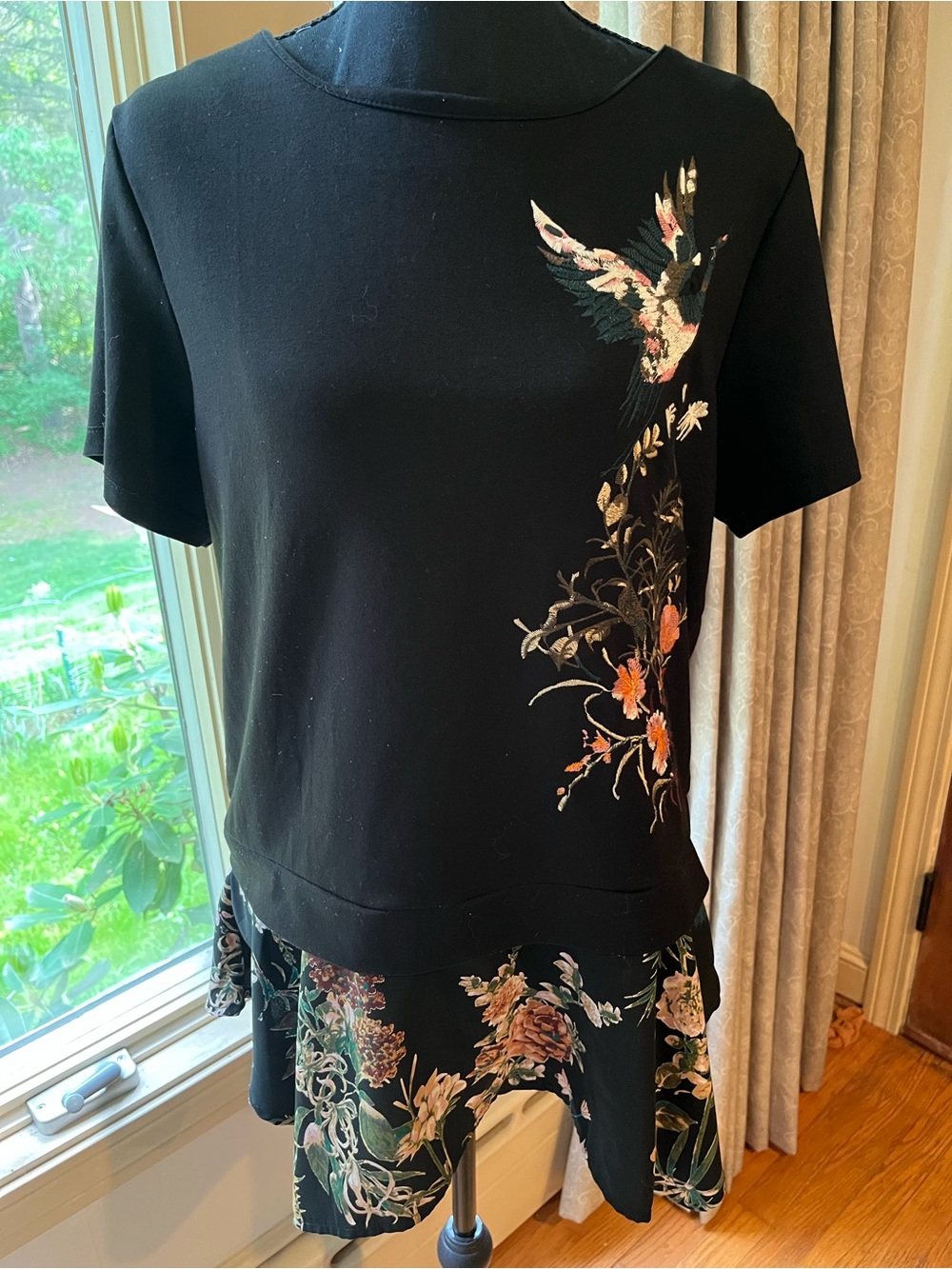 W5 Black Top embroidered
